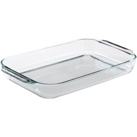 Rectangular Baking Dish, Clear Glass, Non-Porous, 4-Quart, Pyrex, Oven safe