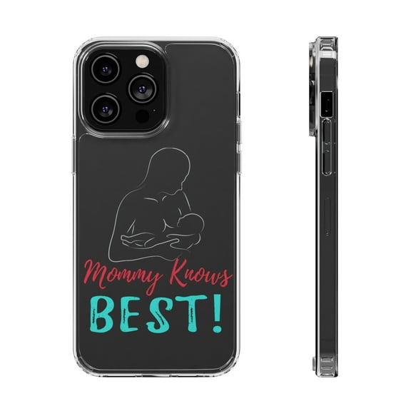 DistinctInk Clear Case for Apple iPhone 14 PRO (6.1" Screen) - Mommy Knows Best