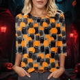thumbnail image 2 of YDFCWXW Halloween T Shirts for Women Casual 3/4 Sleeve Tops 2025 Halloween Shirts for Teens Dark Gray, XXXL, 2 of 9