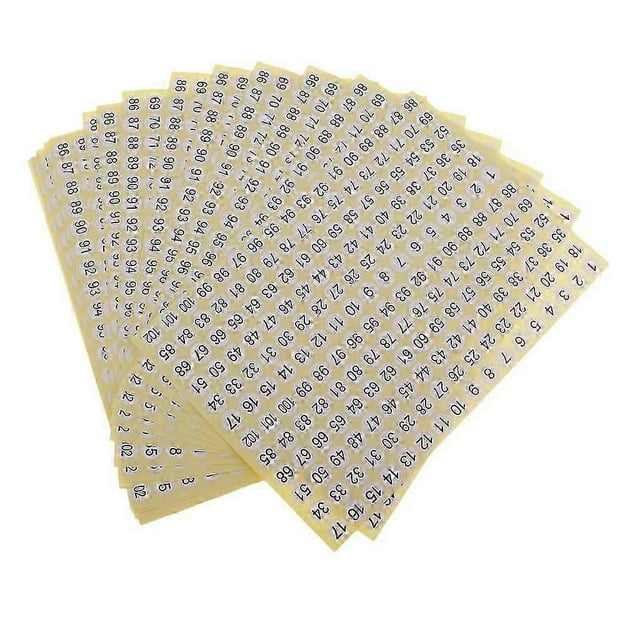 2025 Latest Model 15 Sheets Number Stickers 1 to 102 Adhesive Stickers Round