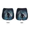 thumbnail image 3 of Balery Moon Wolf Warrior Pattern Women's Running Shorts with Liner 2 Pockets Elastic Workout Athletic Gym Yoga Shorts-XX-Large, 3 of 7