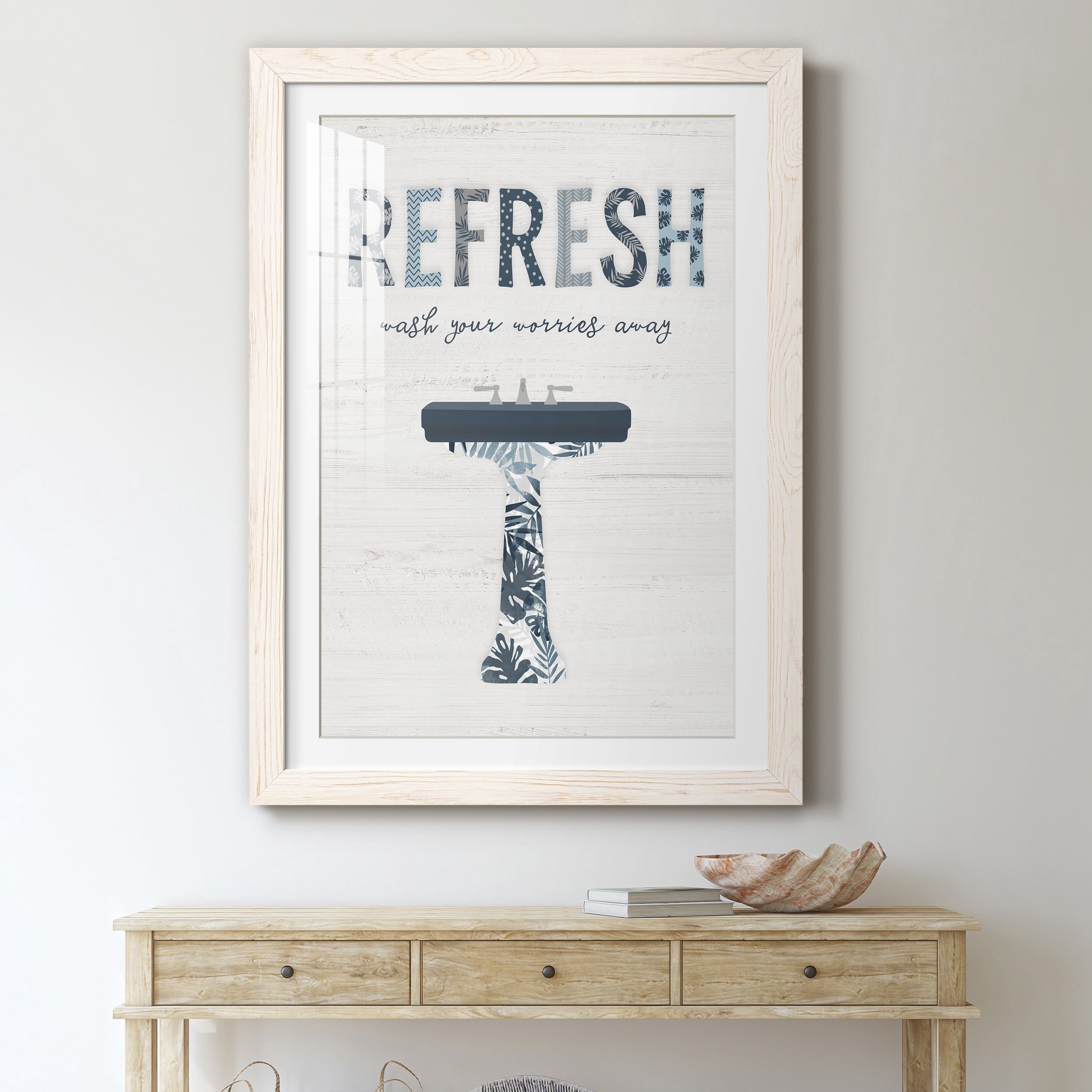 Palm Bath II - Premium Framed Print - Distressed Barnwood Frame - Ready to Hang