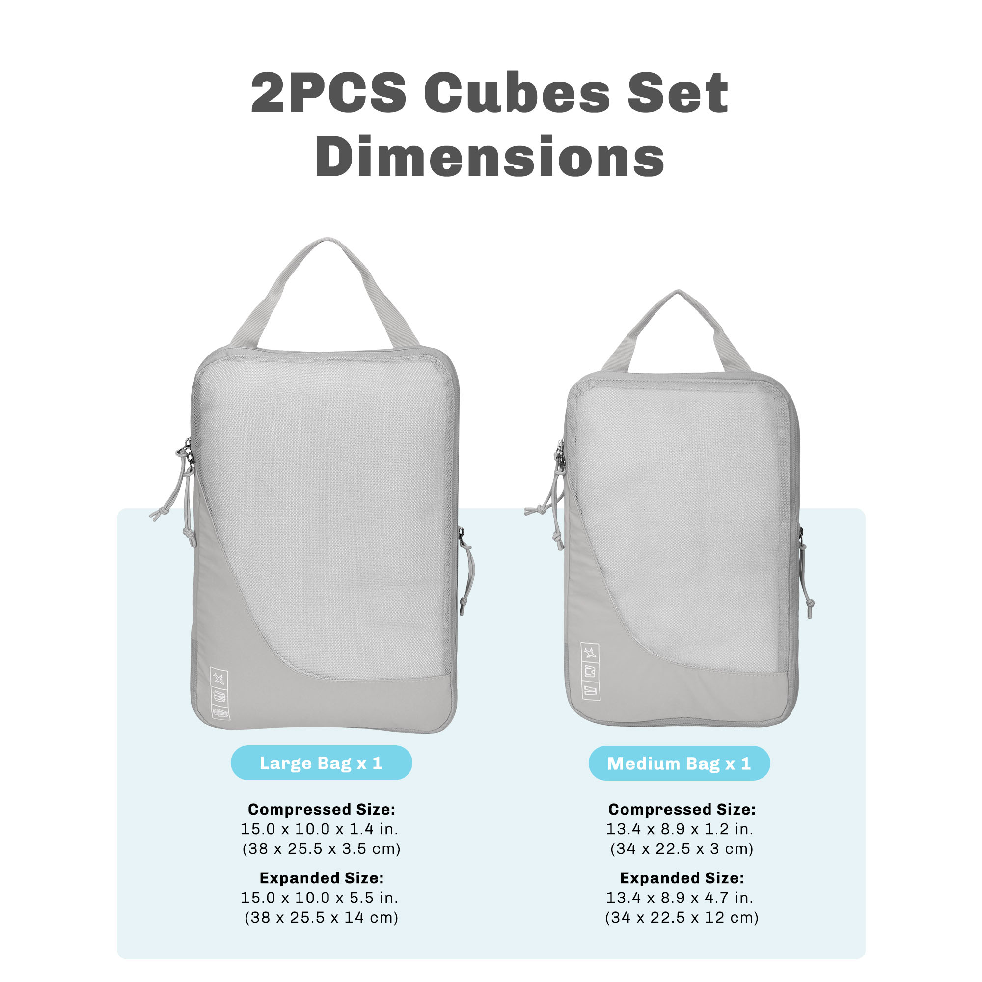Compression Packing Cubes Set – Hynes Eagle – Gray