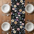 thumbnail image 4 of Table Runner 70 Inches Long for Kitchen Dining, Spring Floral Dresser Scarf Farmhouse, Dining Table Decorations for Wedding/Parties, Elegant Pastoral Flowers Butterflies Black 13 x 70 In, 4 of 8