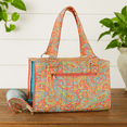 thumbnail image 2 of Carrera 100% Cotton Quilted Paisley Travel Tote Small Pet Carrier Bag, 9.5" x 14", 2 of 6