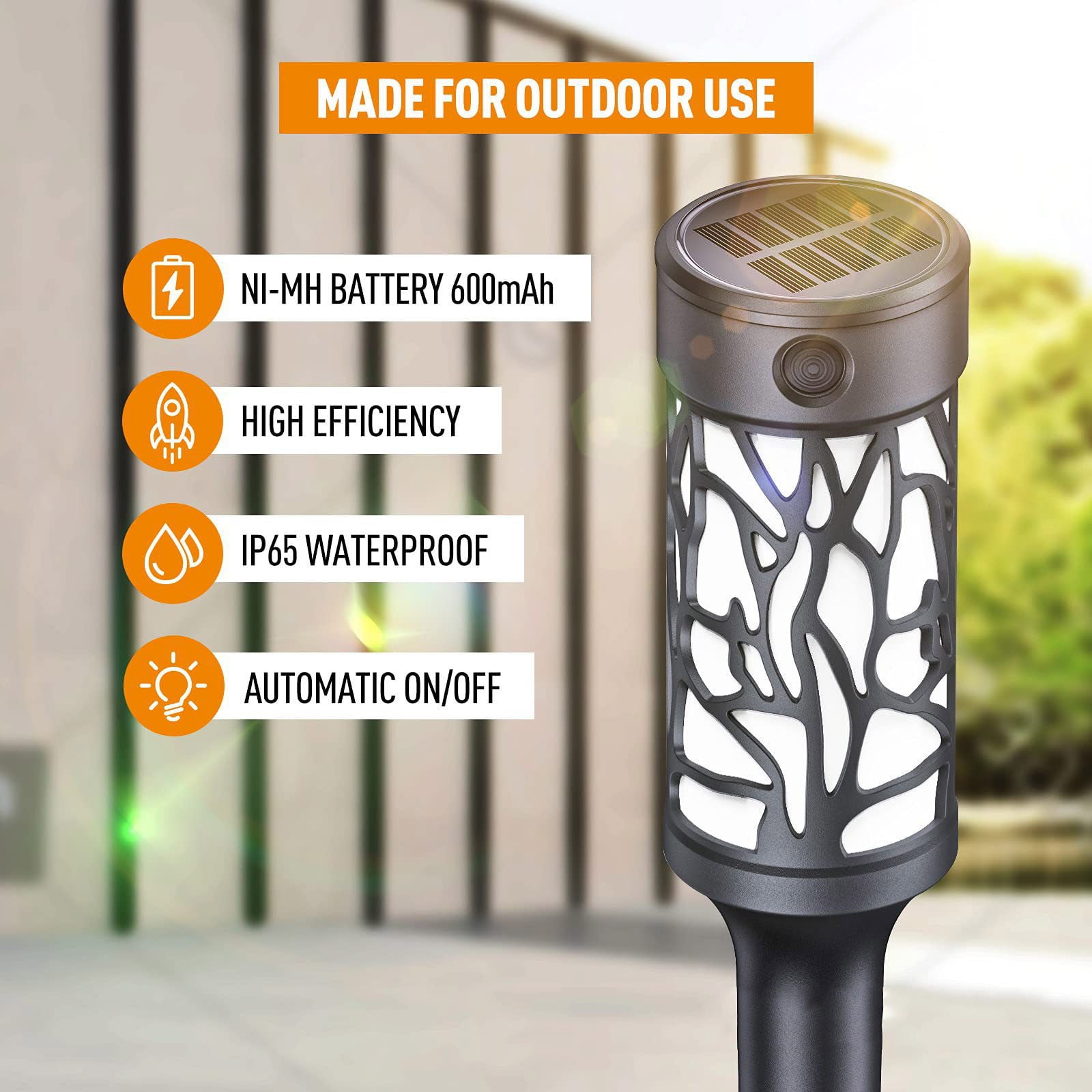 QuLuJing 4 Pack Solar Outdoor Lights Extra-Bright Solar Torch Lights with Dancing Flickering Flames for Garden Halloween Decorations Outdoor Yard Decor Hall, Must Haves for Home