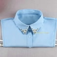 thumbnail image 6 of LoudSung Fake Collar Detachable Half Shirt Blouse False Collar Elegant Crystal Decorative Pure Color for Women Girls, 6 of 7