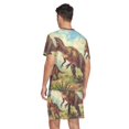 thumbnail image 2 of joogoo Men's Pajama Set Dinosaur in Forest-a1 V-Neck Pj Shorts Set 2 Piece Loungewear Sleepwear L, 2 of 7