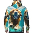 thumbnail image 7 of Lsque Dog Underwater Adventure Pattern Casual Men's Hoodie,Hooded Sweatshirt with Kangaroo Pocket,Pullover Hoodie-Small, 7 of 7