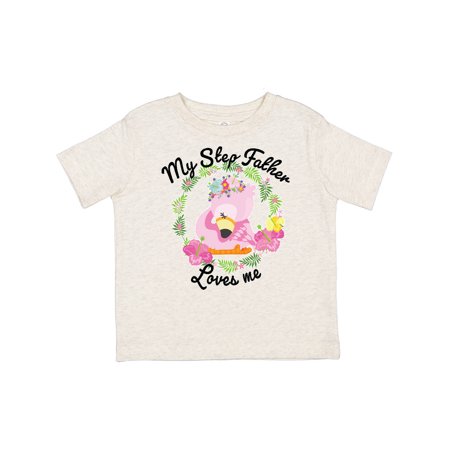 

Inktastic Baby Flamingo My Step Father Loves Me in Flower Wreath Gift Toddler Boy or Toddler Girl T-Shirt
