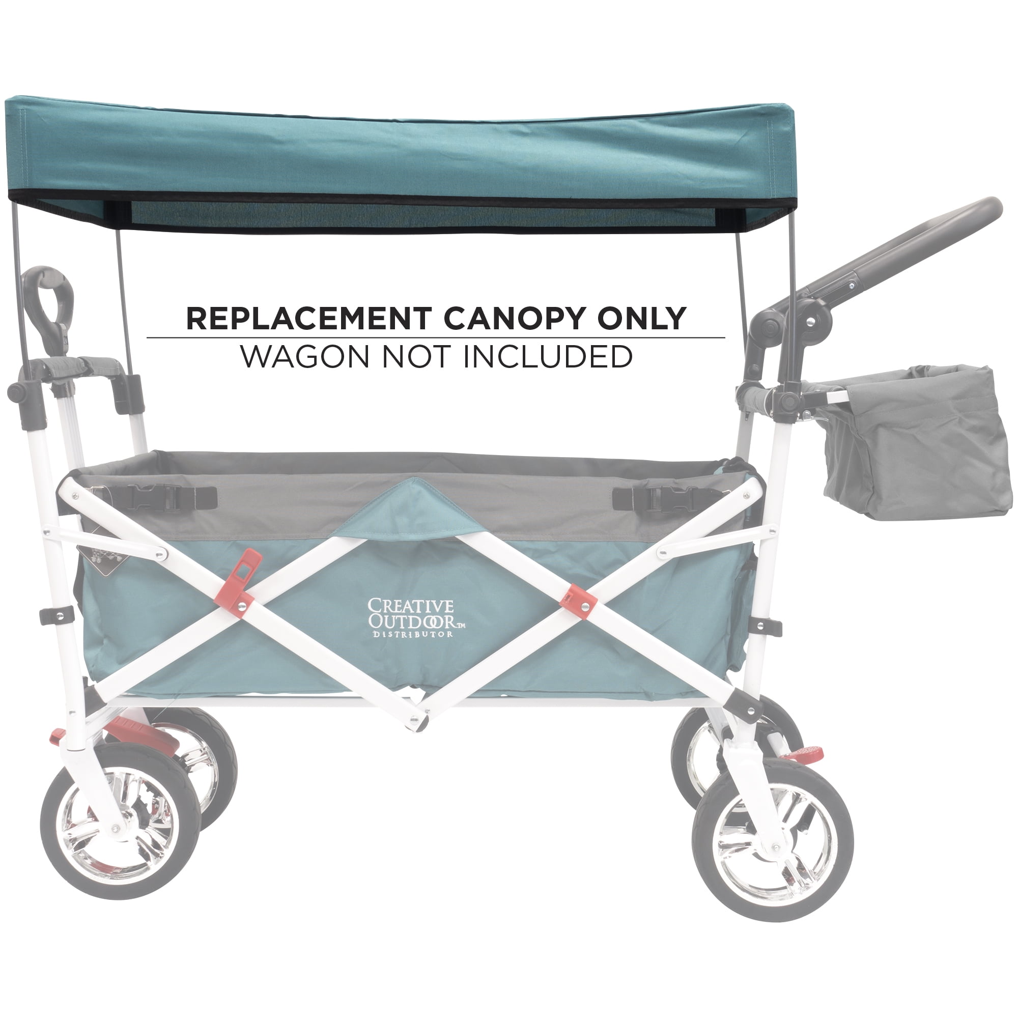 Creative Outdoor Distributor Replacement Canopy for Push Pull Folding Wagon- Teal