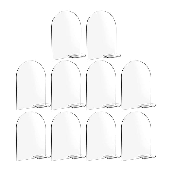 Rongfmy Support de Panneaux Acryliques 4x6 Pouces avec Support Double Face Présentoir Arche Transparente Acrylique 10 Pcs