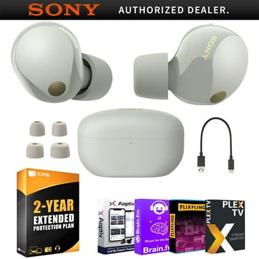 Sony WF-1000XM5 Noise Canceling Wireless Earbuds (Silver) Bundle with 2 YR Warranty| Official Sony USA Dealer