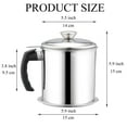 thumbnail image 4 of Aovky Bacon Grease Container with Fine Mesh Strainer, 1.8L(60 oz) Bacon Grease Saver for Kitchen, Stainless Steel Cooking Oil Container with Lid for Frying Oil and Cooking Grease, 4 of 9