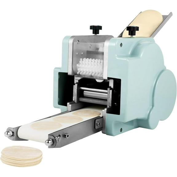 140W Automatic Electric Dumpling Skin Processing Machine, 40Pcs/Min Commercial Dough Roller Sheeter Imitation Manual Leather Rolling Machine with Round Shaped, Maker Wonton Dough Wrapper
