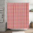 thumbnail image 7 of Shower Curtain, Textured red white plaid Checkered Washable Shower Curtain for Bathroom, Waterproof Bathroom Shower Curtain Set with Hooks Long Shower Curtain 72x72in Home Decor, 7 of 7