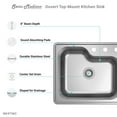 thumbnail image 6 of Ouvert 25 x 22 Stainless Steel Single Basin Top-Mount Kitchen Sink, 6 of 10