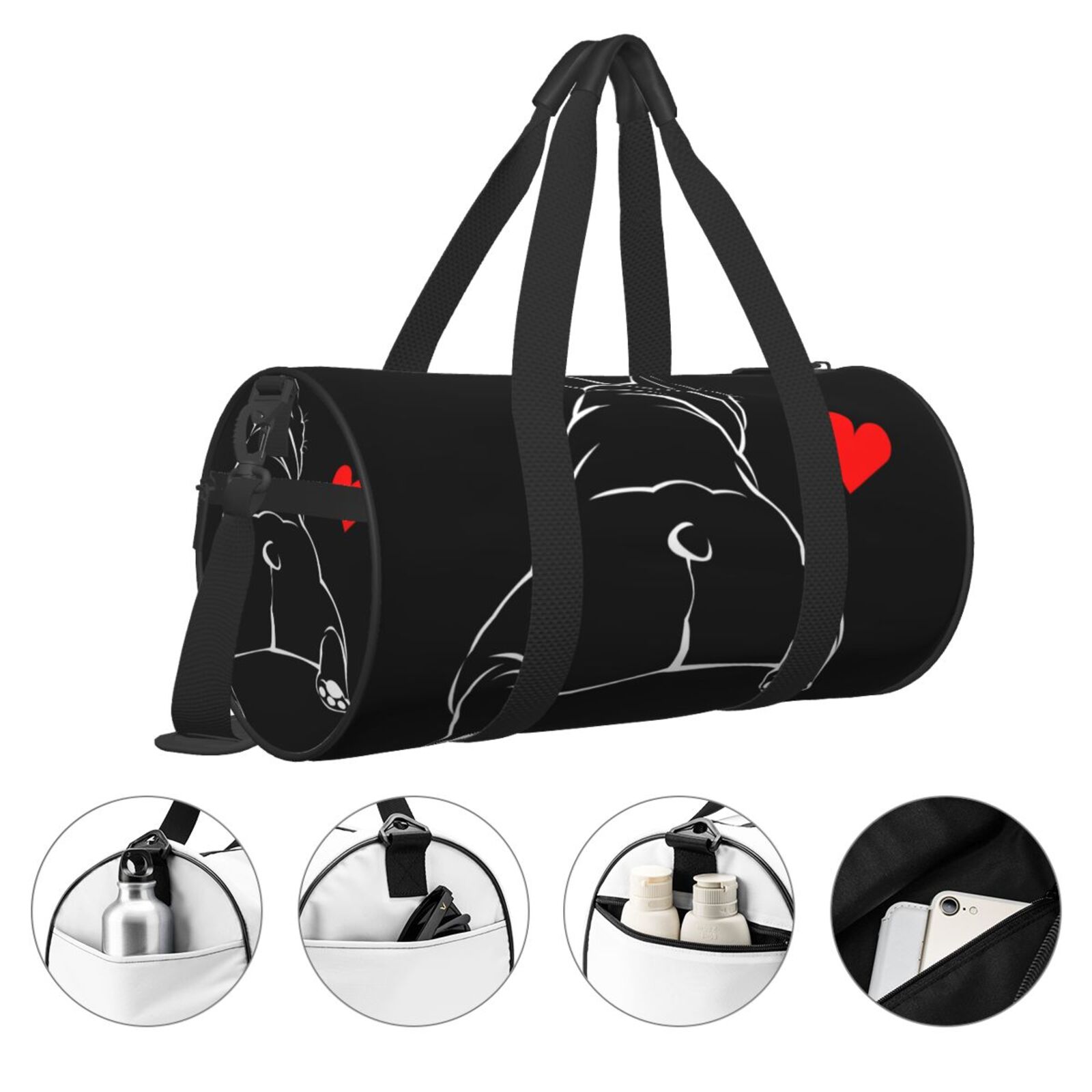 Xecao Animal Bulldog Print Travel Duffle Bag, Bag Carry On Tote Bags for Women, Travel Sport Gym Bag for Men, Hospital Bag for Labor and Delivery