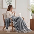 thumbnail image 5 of U by Bedsure Fleece Throw Blanket for Couch Grey, Lightweight Plush Fuzzy Cozy Soft Blankets and Throws for Sofa, 50x60 inches, 5 of 11