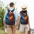thumbnail image 4 of Rateoe Red And Blue Fire Dragon E Pattern Durable Canvas Backpack for Men & Women – Stylish & Lightweight – Adjustable Straps, Multiple Pockets – Fits 15-17 Inch LaptopsMedium, 4 of 5