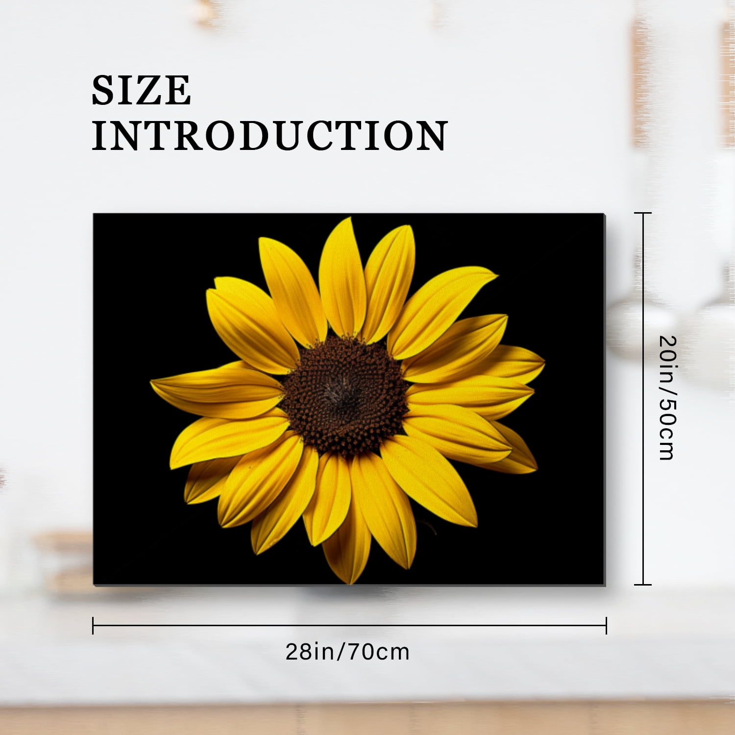 Stovetop Cover for Electric Stove, Sunflower on Black Background Square Glasstop Stove Covers, Oilproof Waterproof Modern Decoration Mat For Kitchen RV (28×20 Inch)