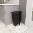 thumbnail image 3 of Glad Kitchen Trash Can w/ Lid, Stainless Pedal & Garbage Bag Rings, 13 Gal, Black, 4 Pack, 3 of 6