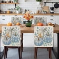 thumbnail image 3 of Fall Thanksgiving Chair Covers Set of 6 Rural Watercolor Blue White Pumpkin Leaves Chair Back Covers Stretch Removable Washable Slipcovers Protector for Dining Room Kitchen Party Decor, 3 of 5