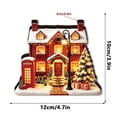 thumbnail image 2 of Lighted Christmas Village House, Wooden Holiday Figurine, Snow Covered Cottage Scene with Layered Architecture and Glowing Windows for Mantel, Painted Wood with LED Light with DetaiLED, 2 of 6