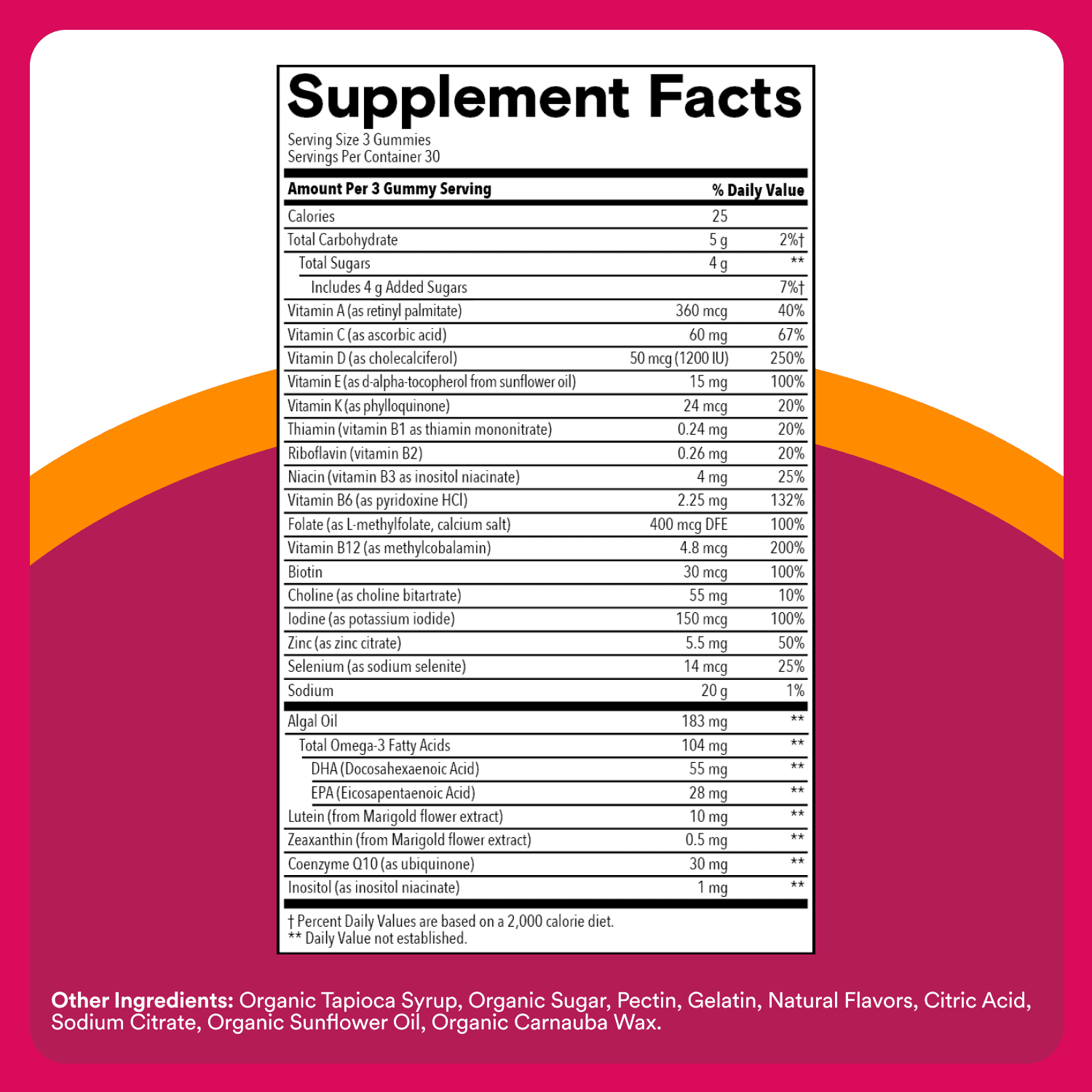 SmartyPants Women's Plus 50+ Multi & Omega-3 Gummies, Improved Formula, 33% Less Sugar, 90 Ct
