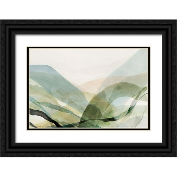 PI Studio 14x11 Black Ornate Wood Framed with Double Matting Museum Art Print Titled - Green Spectre II