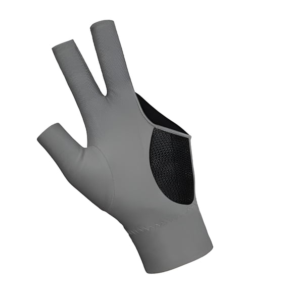 TELOLY 3 Finger Billiard Glove Anti-Slip Billiard Accessories Left Hand Pool Gloves for Gray