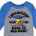 thumbnail image 3 of Peanuts - Woodstock - I Graduated! Can I Go Back to Bed Now? - Toddler & Youth Raglan Graphic T-Shirt, 3 of 5