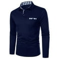 thumbnail image 1 of YDLCAFD Mens Long Sleeved Shirt Button Color Matching Sports Shirt Tops, 1 of 6