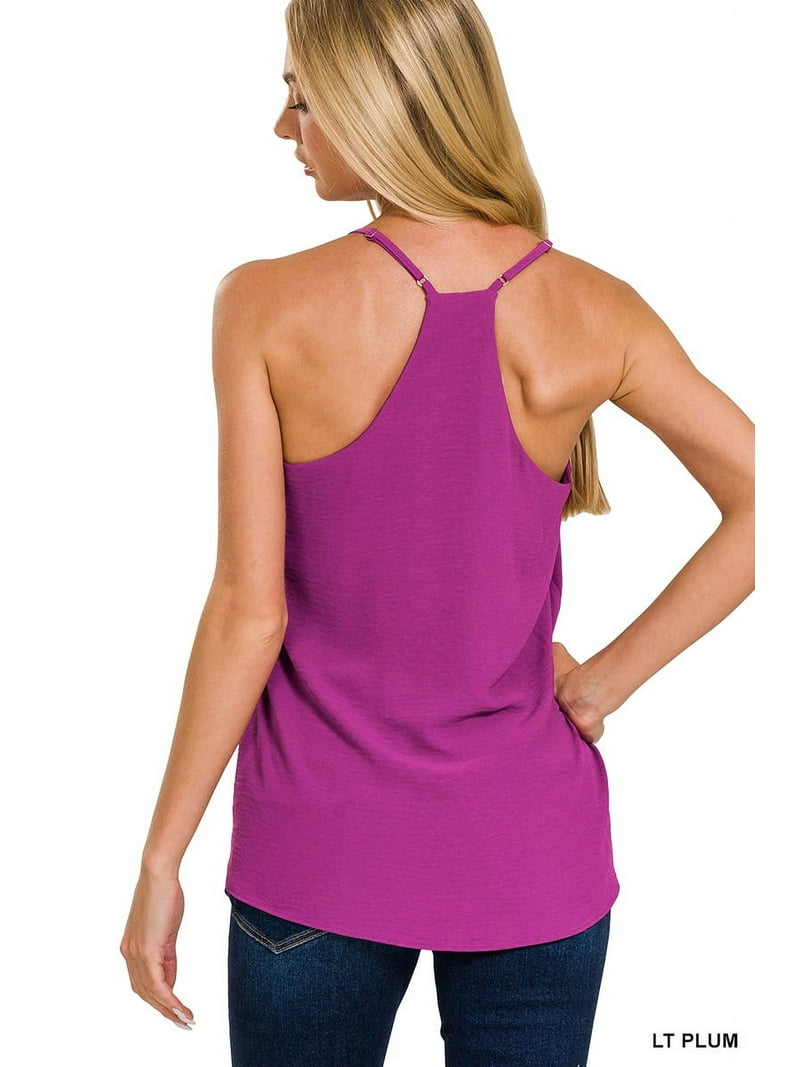 Zenana Women's Adjustable Spaghetti Strap V-Neck Chiffon