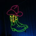 thumbnail image 3 of Handmadetneonsign Boots Cowboy Neon Sign, Boots Cowboy Wall Art Decor, Western Hotel Pub Cafe Wall Decor, 3 of 5