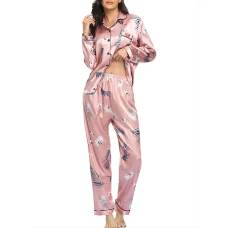 

Valentine‘s Day Women‘s Pajamas Set Long Sleeve Sleepwear Button Down Nightwear Soft Pj Lounge Sets