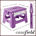 thumbnail image 3 of Casafield 9" Folding Step Stool with Handle - Purple, Collapsible Foot Stool for Adults, 3 of 8