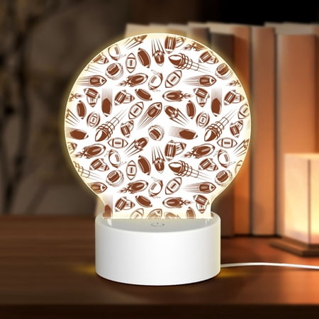 Naloa Rugby Style Acrylic LED Night Light Custom LED Lights Personalized Nightlight Customized Gifts for Family Couples Friends