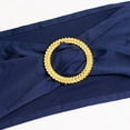 thumbnail image 4 of BalsaCircle 5 Spandex Navy Blue 5x14" Stretchable Chair Sashes with Gold Rhinestone Buckles Party Decorations, 4 of 8