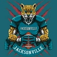thumbnail image 2 of Game Garment Football Team Fan Sports Short Sleeve Crewneck Mens T-Shirts - Football Graphic Tees Men (Jacksonville Teal XS-3XL), 2 of 6