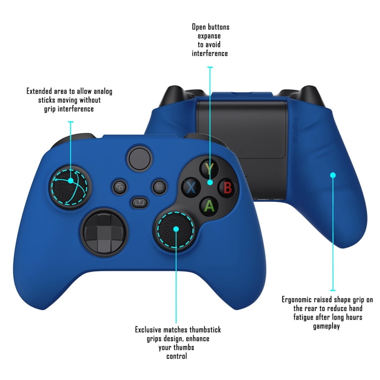 4x Blue Thumb Grip Caps For Sony PlayStation DualShock 4 Controller - Analog Stick Covers