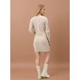 thumbnail image 4 of Womens V Neck Mini Sweater Dress Cable Knit Long Sleeve Casual Loose Fall Tunic Pullover Sweaters  XXXL, 4 of 5