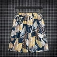 thumbnail image 2 of sovlvnd Cargo Shorts for Men, Mens Casual Printed Beach Shorts With Elastic Waist And Drawstring Pocketless Knee Length L, Black, 2 of 5