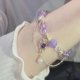 thumbnail image 5 of Light Luxury Purple Glass Crystal Beaded Bracelets for Women Chic Butterfly Tassel Pendant Bracelets Sweet Girl Wrist Jewelry, 5 of 5
