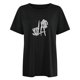 thumbnail image 1 of Blusa informal de manga corta con estampado de gesto de calavera y hombro caído para hombre Pompotops oipoqjl5388, 1 of 2