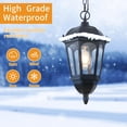 thumbnail image 2 of Smeike Outdoor Pendant Light Fixtures , Height Adjustable Outside Retro Hanging Lamp Anti-Rust & Waterproof ,Matte Black Aluminum Exterior Chandelier with Clear Glass for Patio, Porch, Entryway, 2 of 9