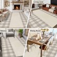 thumbnail image 6 of Grey Plaid Washable Living Room Rugs 5'x7', Retro Country Grey Plaid Linen Texture Low Pile Throw Large Area Rugs Non-Slip Sturdy Edge Binding Carpet for Dining Room Bedside Kitchen, 6 of 9