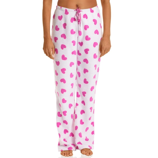 Just Love Fleece Pajama Pants for Women Sleepwear PJs (Heart Fuchsia