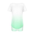 thumbnail image 7 of Summer Plus Size Two Piece Outfits for Women Fashion Casual Round-Neck Short Sleeve Two-Piece Comfortable Home Pajamas Sports Set, 7 of 7