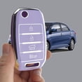 thumbnail image 4 of Key Fob Cover Compatible with Kia Sorento Sportage Rio Soul Forte Optima Carens Picanto Keychain Case Holder Protector,Purple, 4 of 7